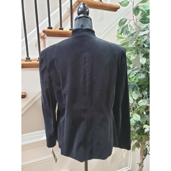 Jones NewYork Women's Black Cotton Two Buttons Single Breasted Blazer Size 12 - Picture 7 of 12